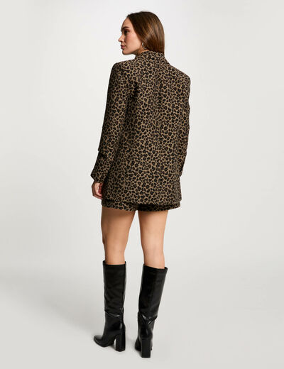 Veste imprimé léopard multicolore femme