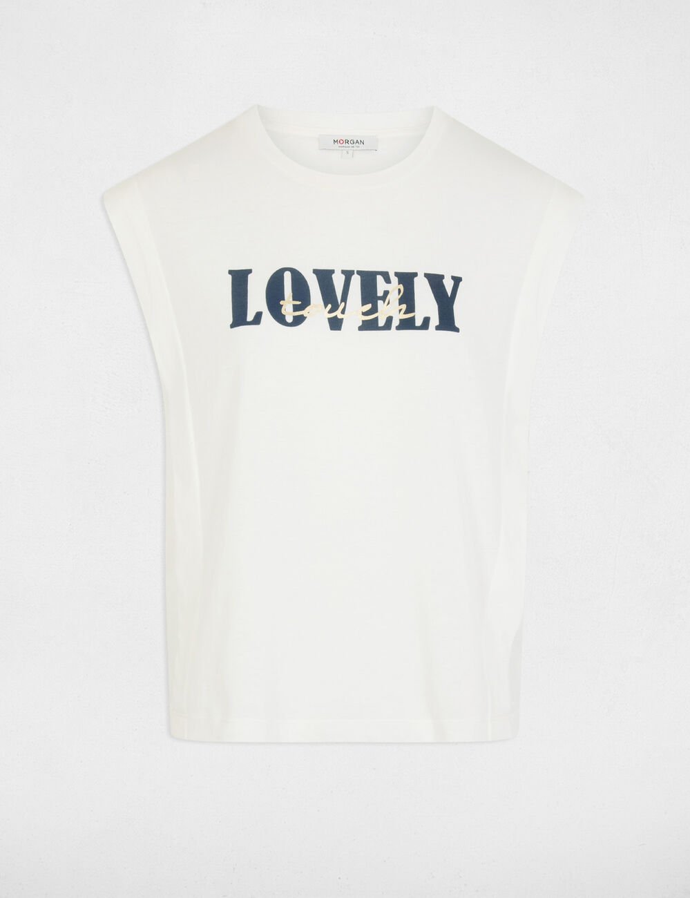 Gerade geschnittenes T-Shirt. weiss damen