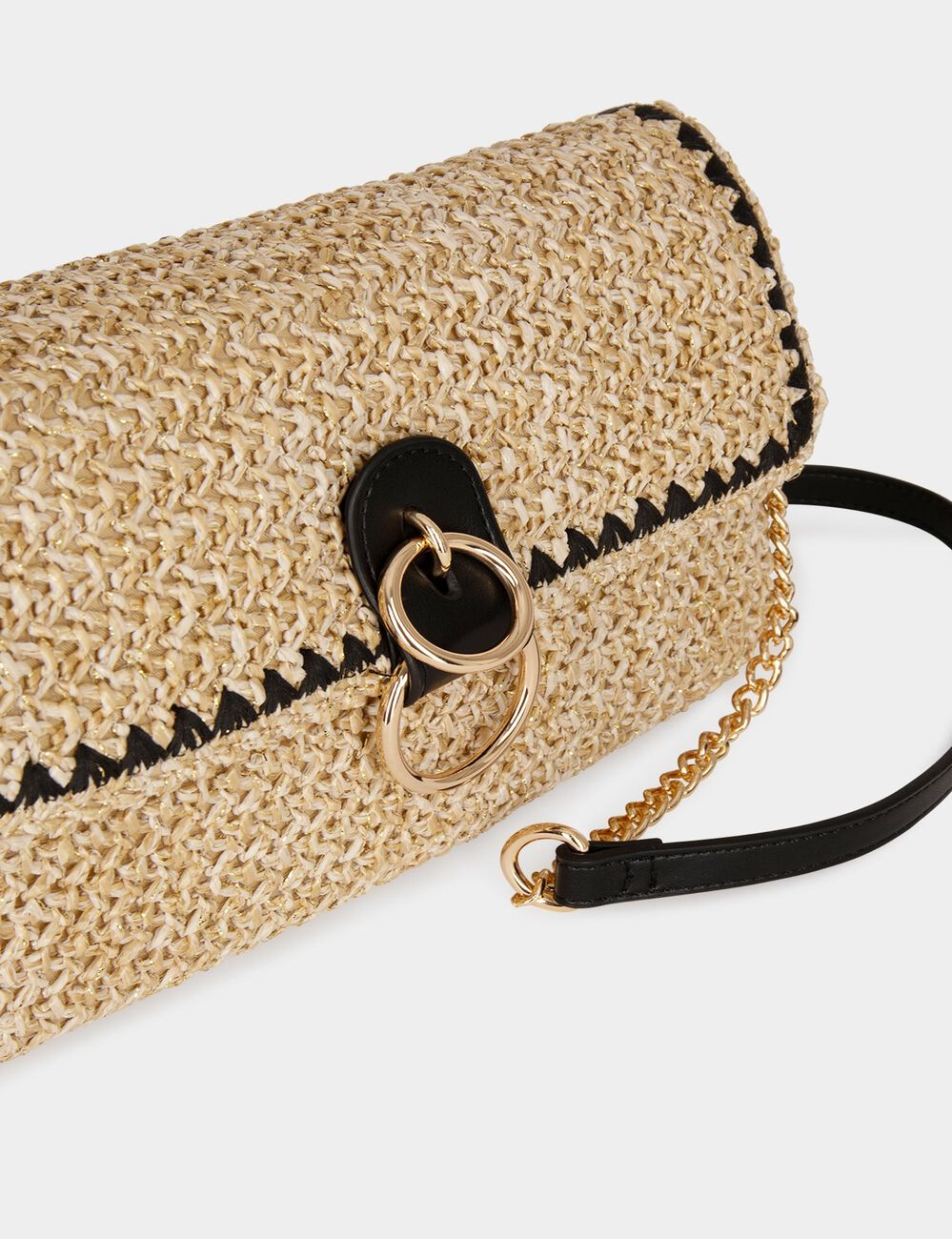 Sac tressé sable femme