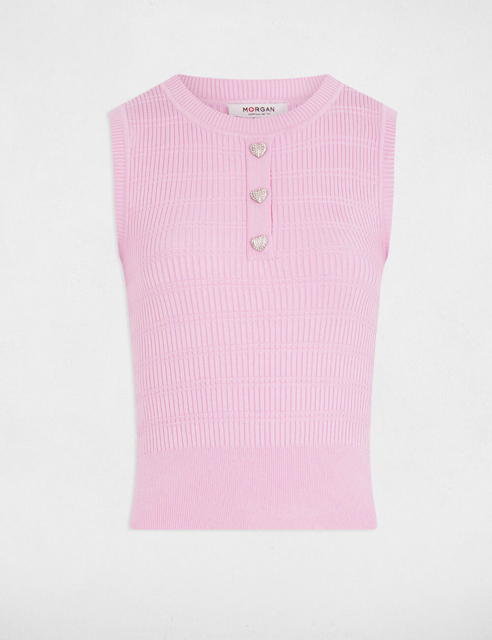 Ärmelloses Stricktop pastellrosa damen