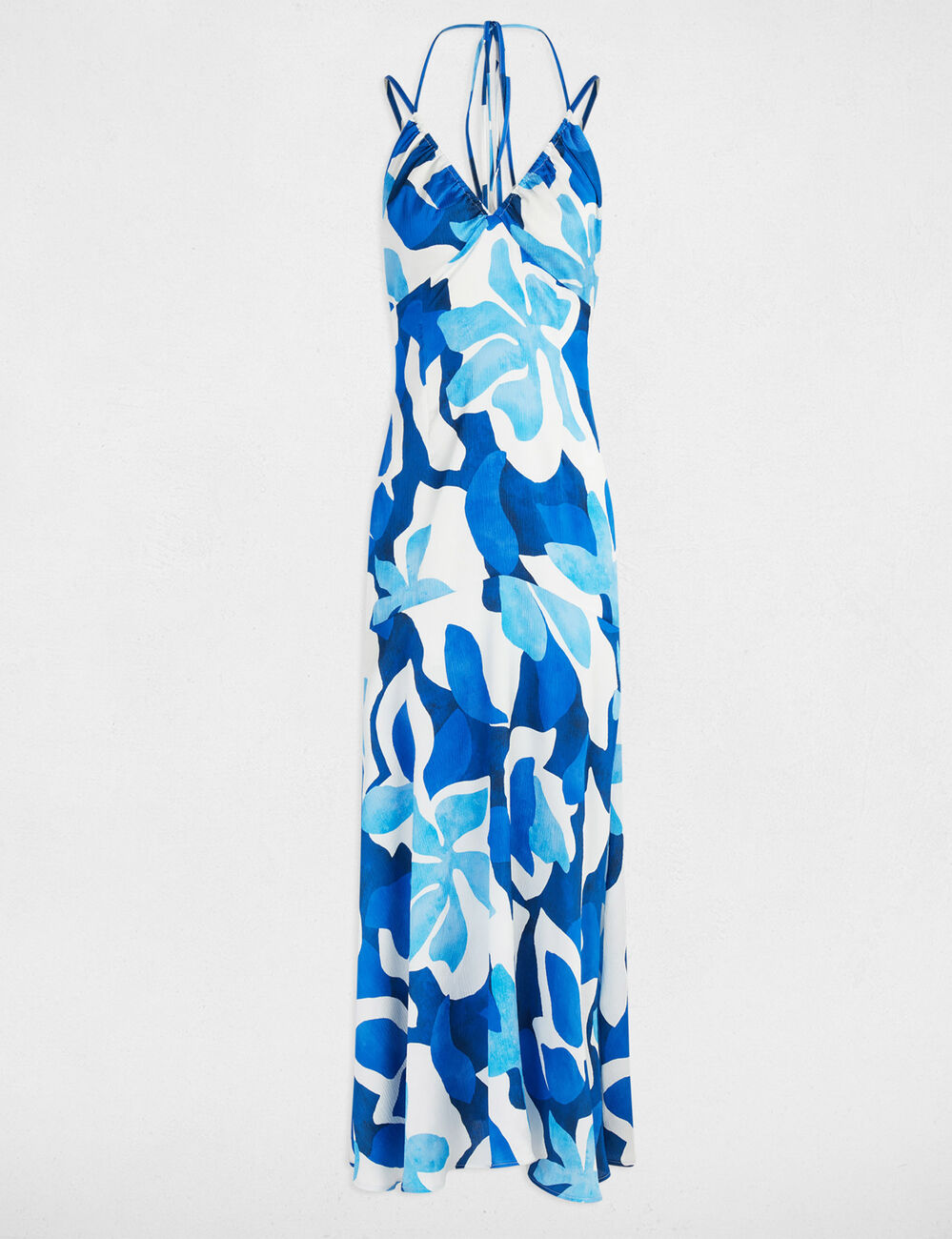 Robe longue droite imprimée multicolore femme