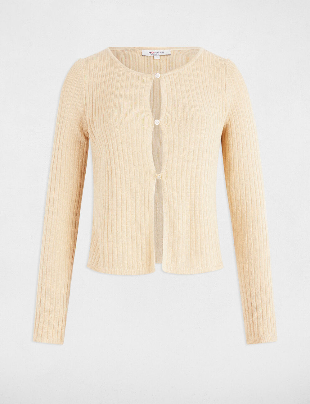 Gilet manches longues jaune or femme