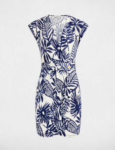 Robe courte ajustée imprimée multicolore femme