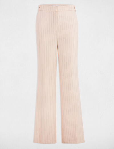 Weit gestreifte Hose hellrosa damen