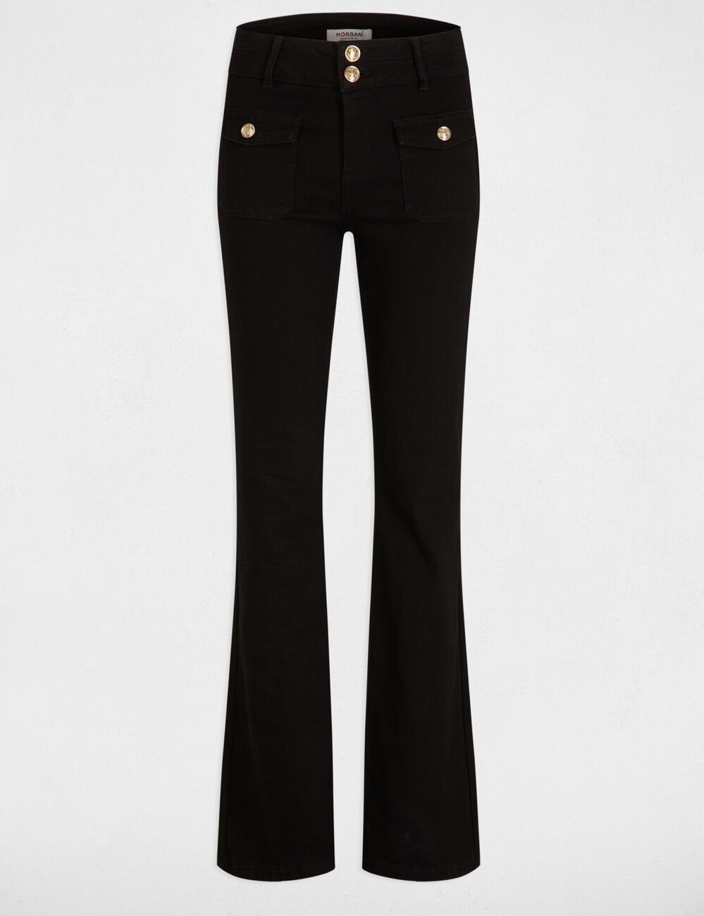 Bootcut-Jeans mit Pattentaschen schwarz damen