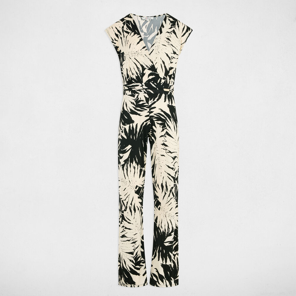 Langer Jumpsuit mit Muster mehrfarbig damen