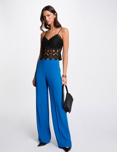 Hose weitem fliessendem Bein elektrisch blau damen