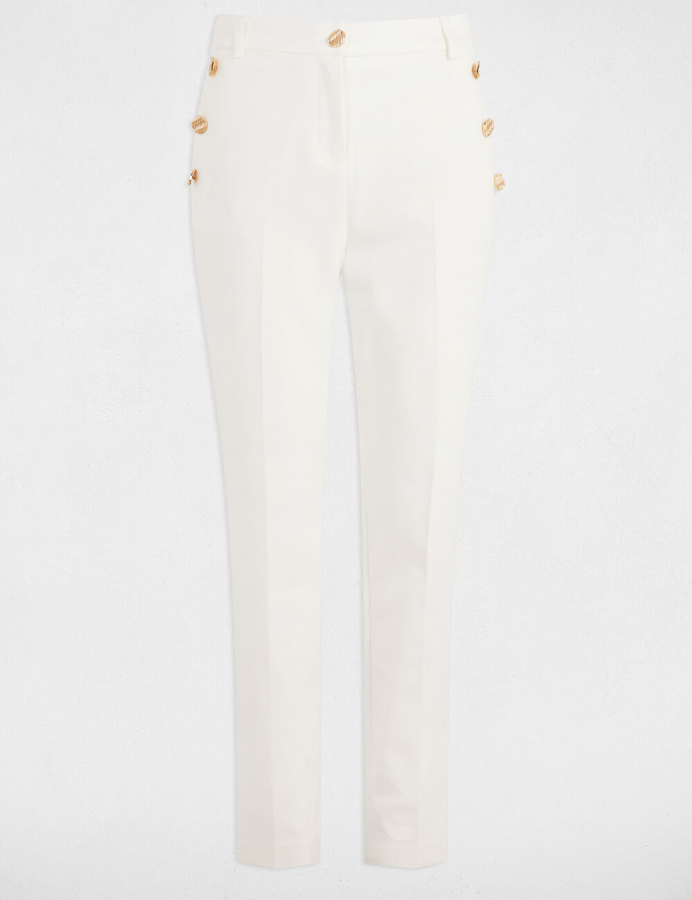 Pantalon cigarette 7/8ème blanc femme