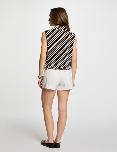 Gestreiftes Tanktop weiss damen