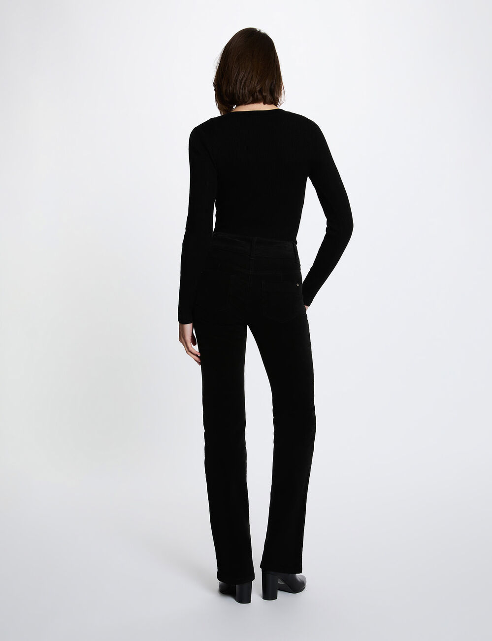 Pullover mit V-Ausschnitt schwarz damen