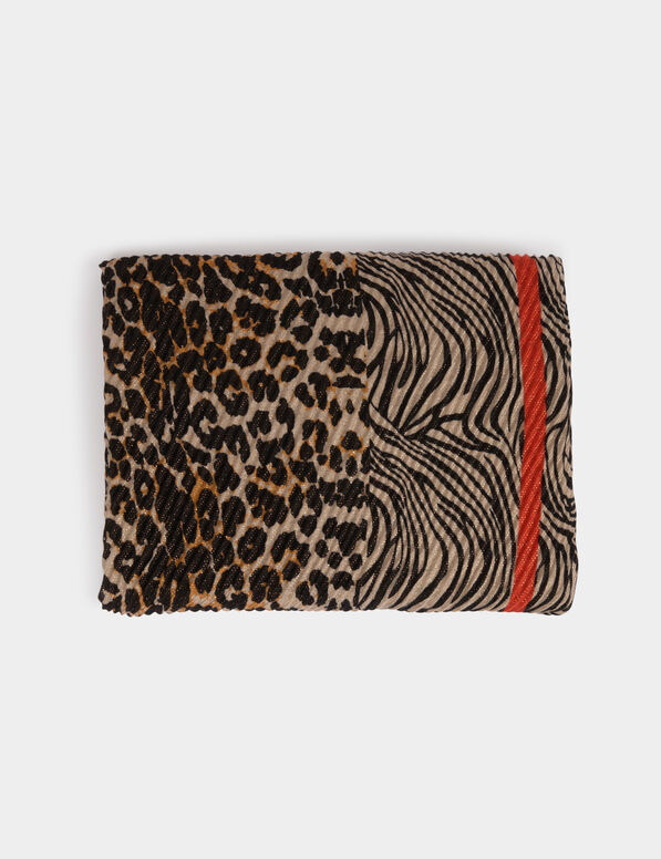 plissee schal mit print mehrfarbig damen Plissee-Schal mit Print mehrfarbig damen