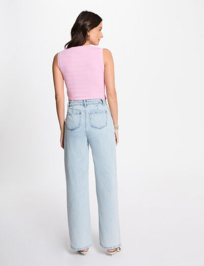 Ärmelloses Stricktop pastellrosa damen