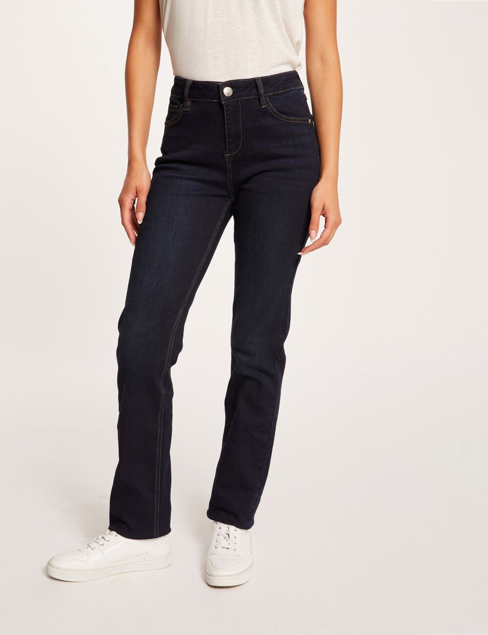 Jeans regular taille standard jean brut femme