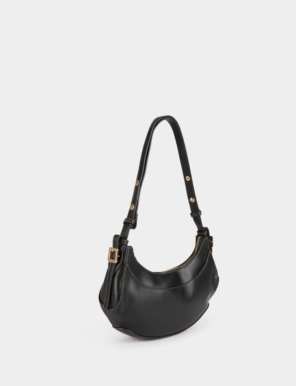 Sac demi-lune noir femme