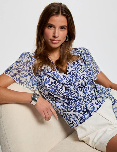 T-shirt mit kurzen Ärmeln mehrfarbig damen