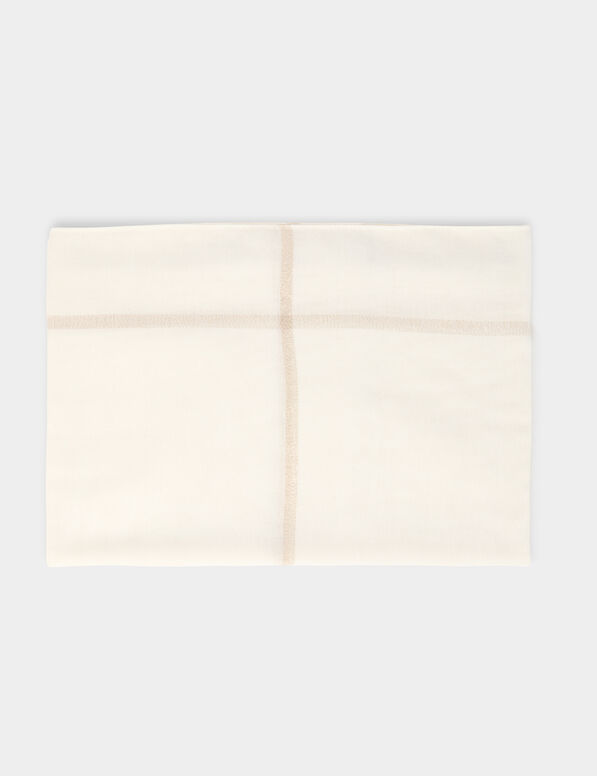Foulard à carreaux ivoire femme