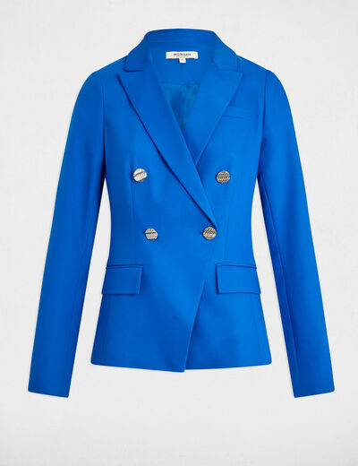 Blazer mit doppelter Knopfleiste elektrisch blau damen