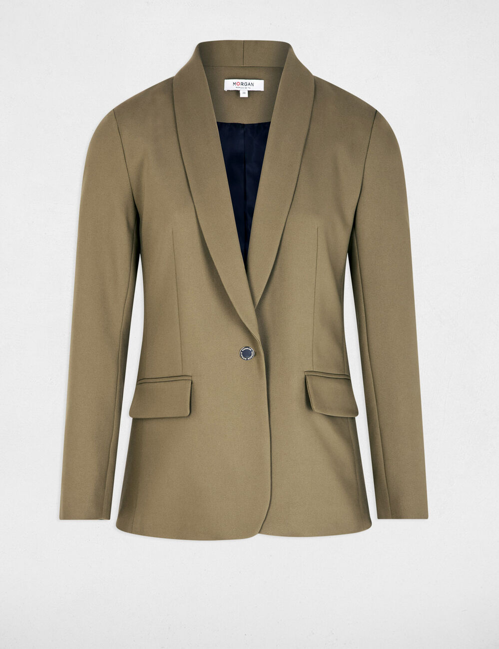 Kurze Jacke mit Schalkragen khakigr&uuml;n damen