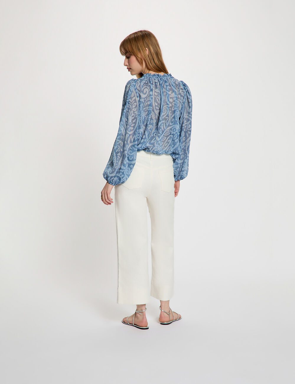 Oberteil mit Puff&auml;rmeln mehrfarbig damen