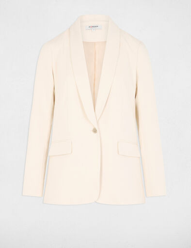 veste courte col chale ivoire femme Veste courte col châle ivoire femme