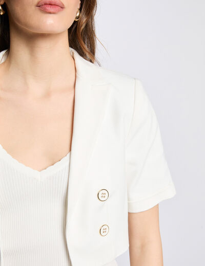 Bolero mit kurzen Ärmeln weiss damen