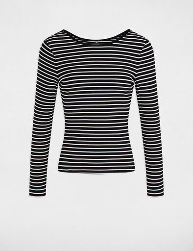 gestreiftes langarm t shirt schwarz damen Gestreiftes Langarm-T-Shirt schwarz damen