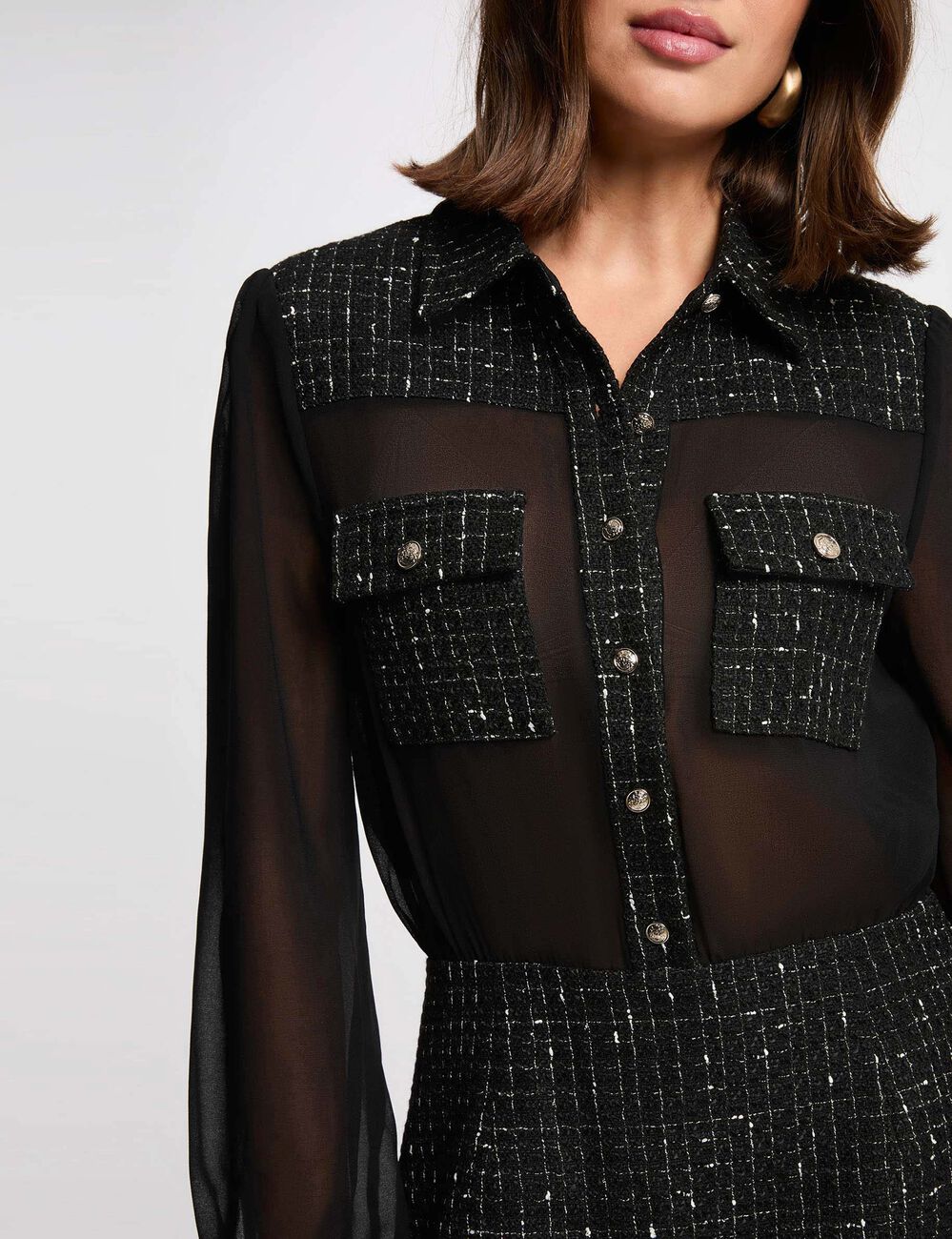 Robe courte bimati&egrave;re noir femme