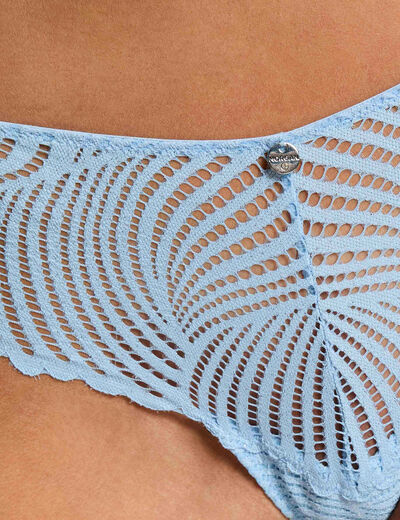 Shorty en dentelle bleu femme