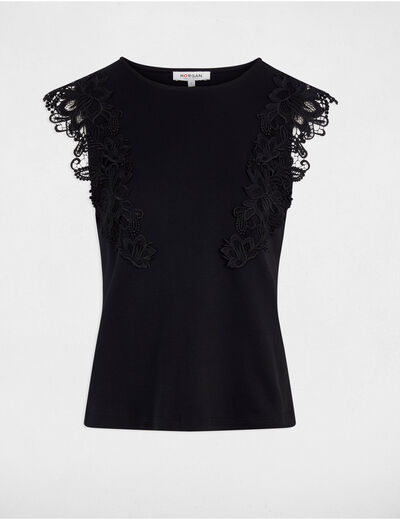 T-shirt manches courtes noir femme