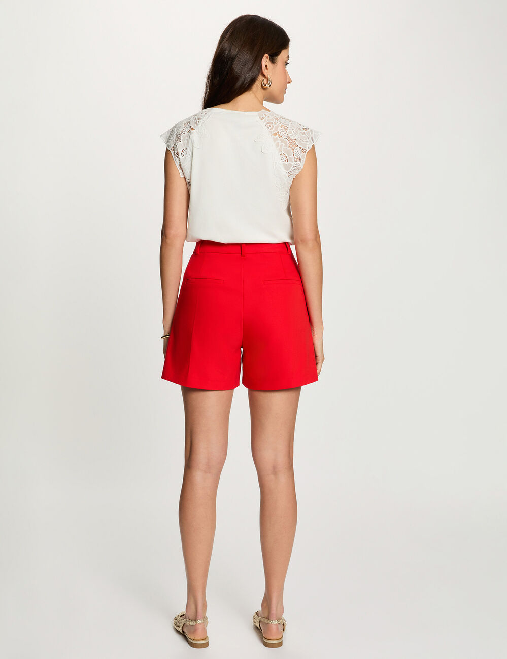&Auml;rmelloses Spitzen-Top weiss damen