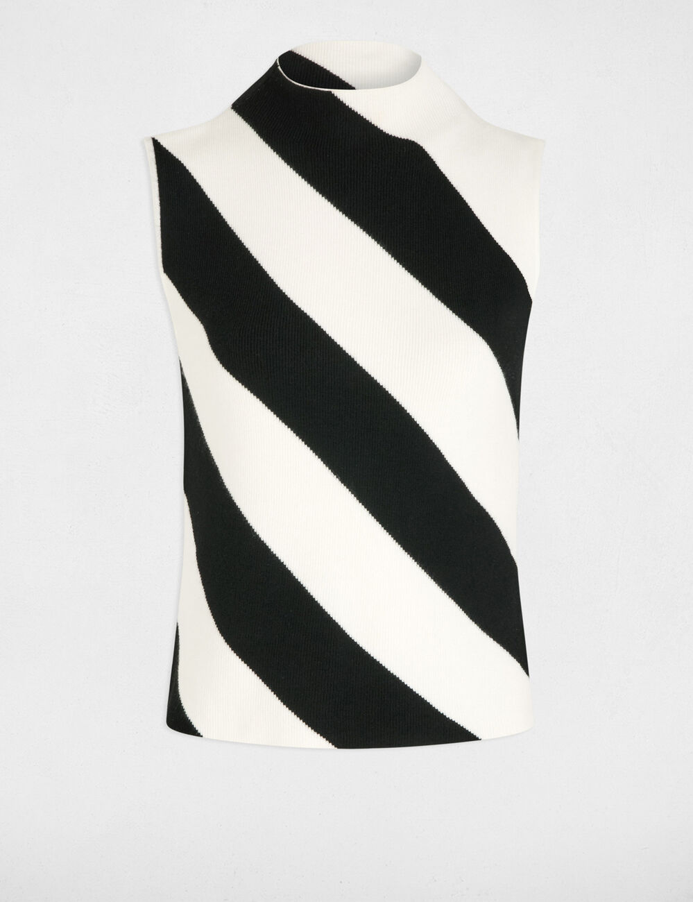 Pull sans manches blanc femme