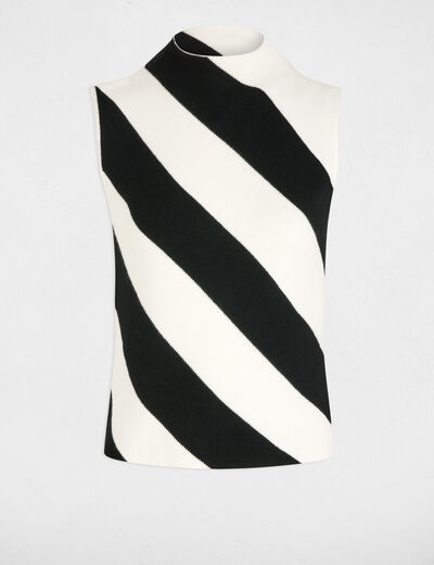 Pull sans manches blanc femme