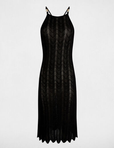 Figurbetont geschnittenes Strickkleid schwarz damen