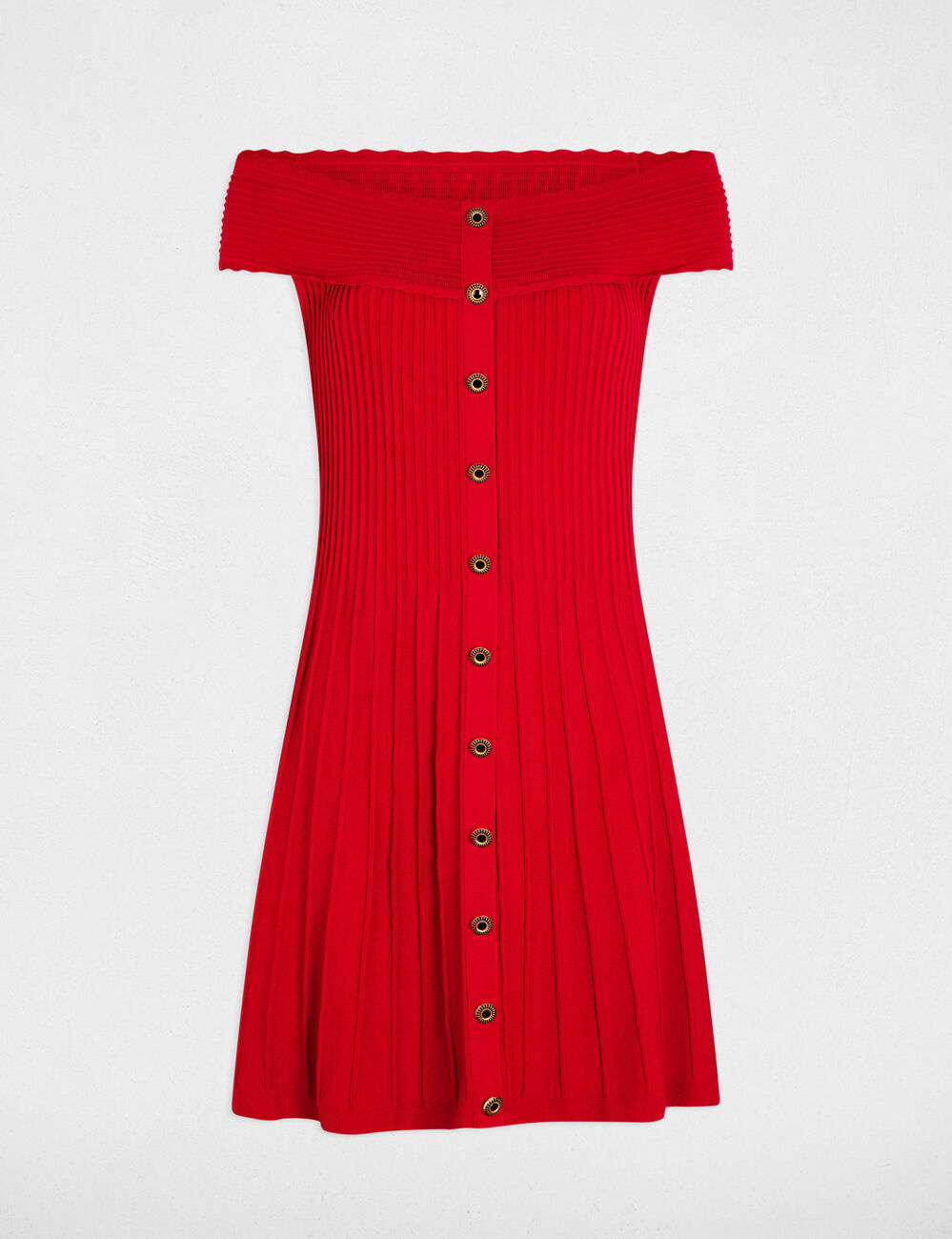 Kurzes Strickkleid in A-Linie rot damen