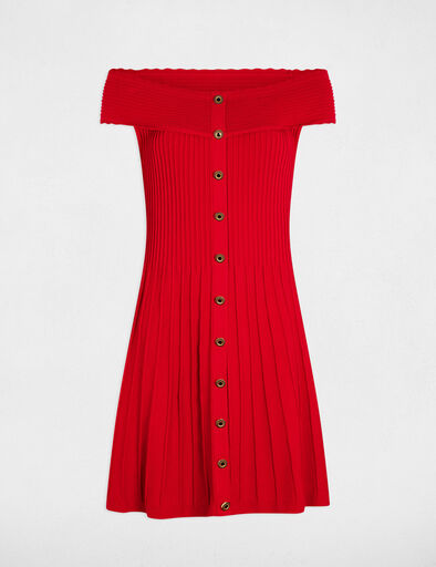 kurzes strickkleid in a linie rot damen Kurzes Strickkleid in A-Linie rot damen
