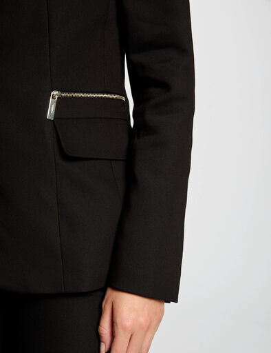 veste cintree details zippes noir femme Veste cintrée détails zippés noir femme