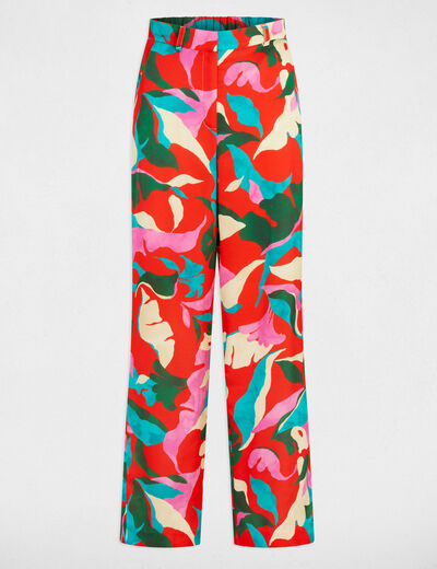 Gerade bedruckte Hose mehrfarbig damen
