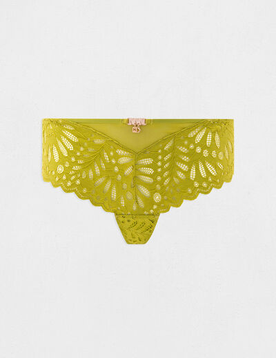 Shorty en dentelle vert femme