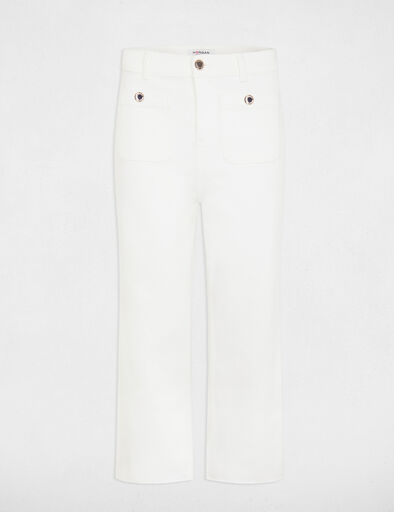 pantalon jambe large 78eme ivoire femme Pantalon jambe large 7/8ème ivoire femme