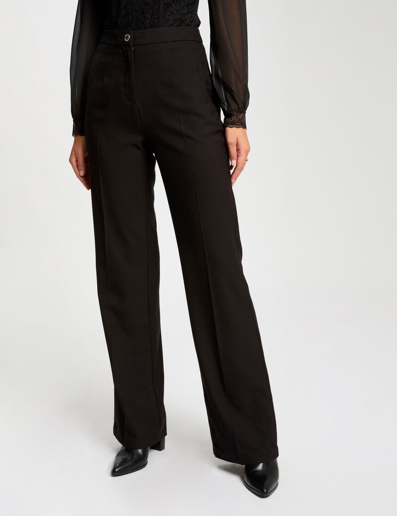 flare hose mit abnahern schwarz damen Flare-Hose mit Abnähern schwarz damen