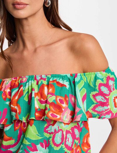 Top sans manches imprimé multicolore femme