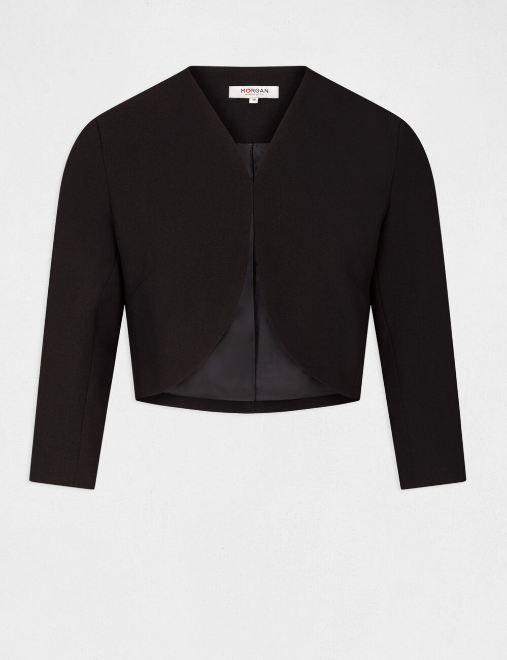 Gerade Jacke mit 3/4-Ärmeln schwarz damen