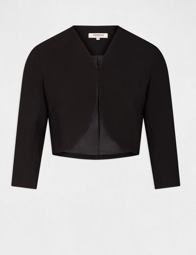 Gerade Jacke mit 3/4-Ärmeln schwarz damen