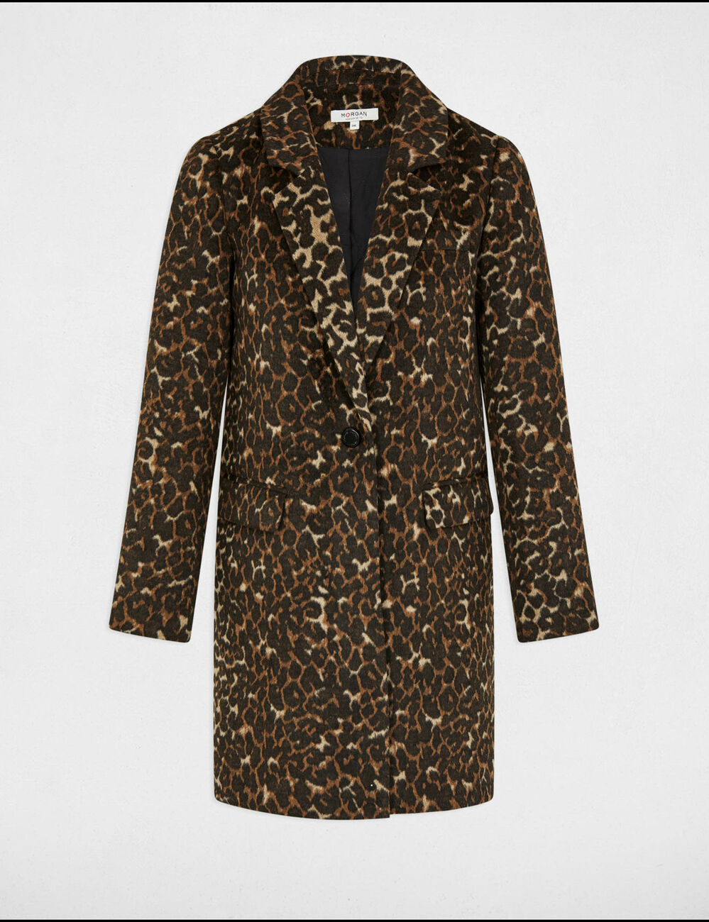 Langer Mantel mit Leopardenmuster mehrfarbig damen
