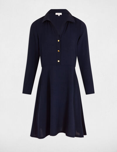 Robe courte droite fluide bleu marine femme
