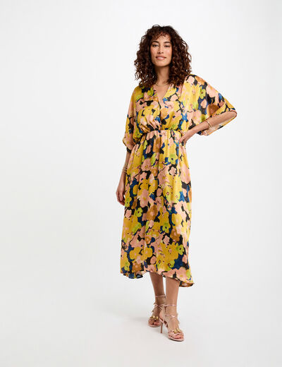Gerades Midikleid mit Print mehrfarbig damen