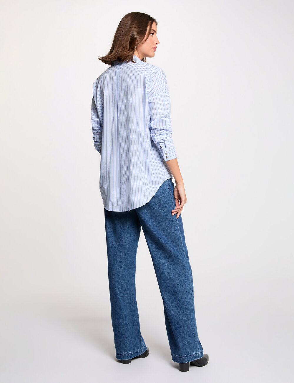 Oversize-Hemd mit Streifen mehrfarbig damen
