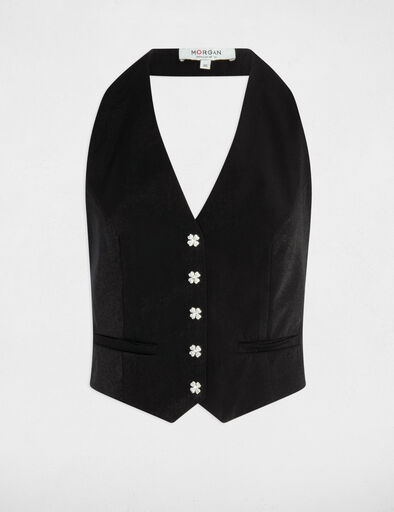 Ärmellose Strickjacke schwarz damen