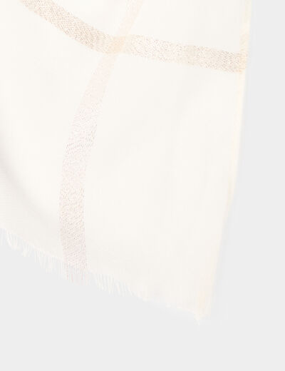 Foulard à carreaux ivoire femme