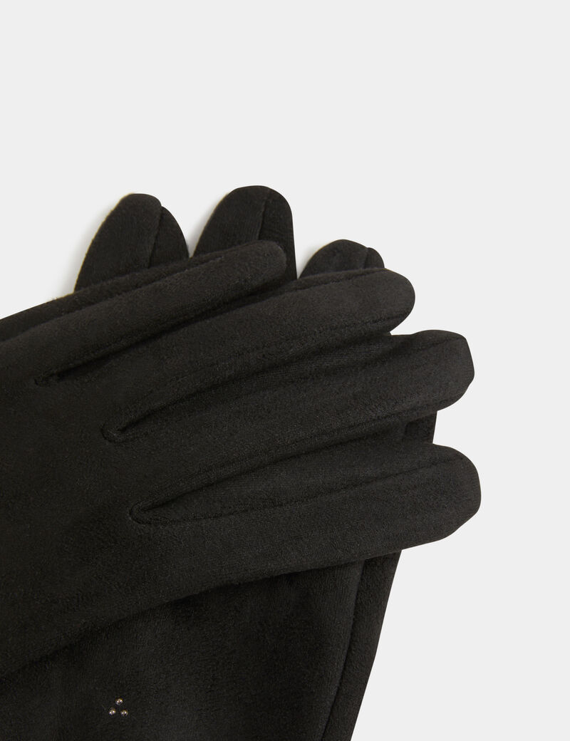 Handschuhe mit Strass schwarz damen